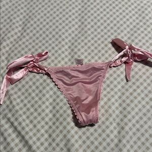 Satin Tie-Side Bikini Panty in Light Pink